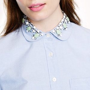 J Crew Jeweled Collared Shirt